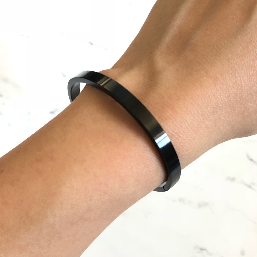 Black bracelet bangle cuff stylish trendy